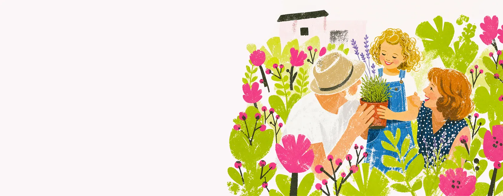 Jardinier et cliente choisissant un plant de lavande
