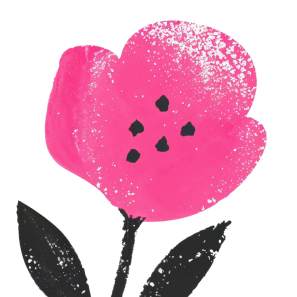 Fleur de pavot rose stylisée pour décoration extérieure